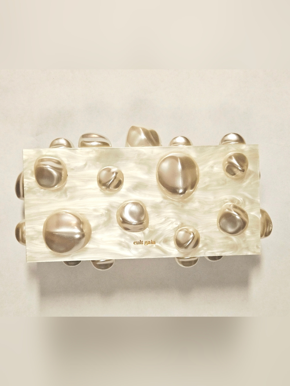 Cult Gaia ORBS Clutch Bag Pearl Ivory Purse